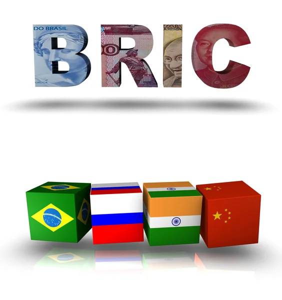 stock image Bric acronym for Brazil, Russia, India, China