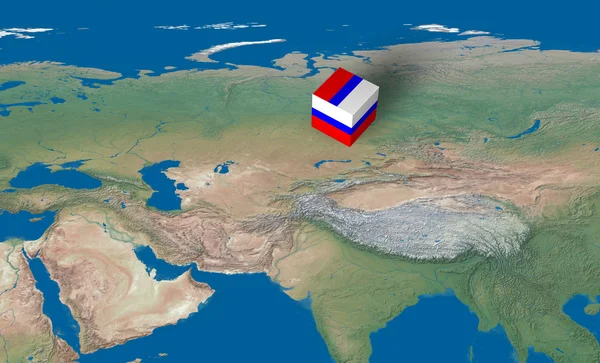 Ubicación de Rusia en el mapa —  Fotos de Stock