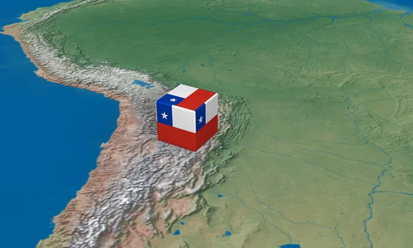 Ubicazione del Cile sulla mappa — Foto Stock