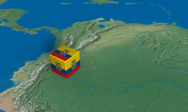 Locatie gemeente equador over de kaart — Stockfoto