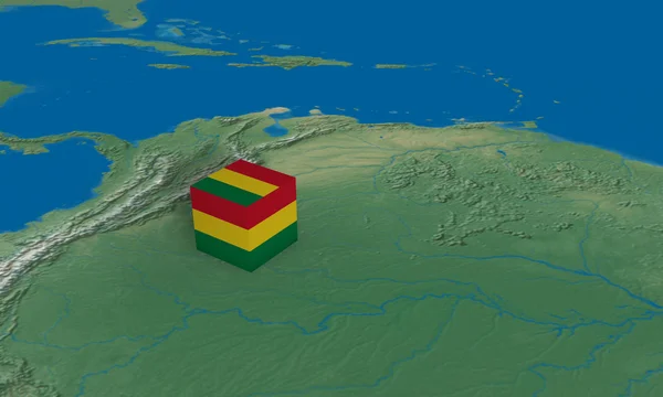 Location of Bolivia over the map — Stock Photo, Image