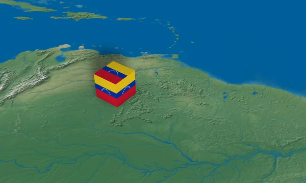 Τοποθεσία της Βενεζουέλας πάνω από το χάρτη — Φωτογραφία Αρχείου