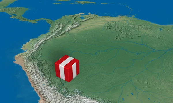 秘鲁在地图上的位置 — 图库照片