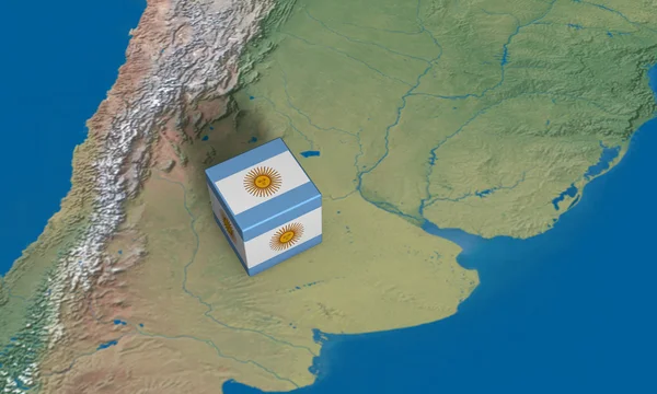 A Térkép felett Argentína címere — Stock Fotó