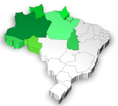 Kuzey Batı Bölgesi ile Brezilya Haritası