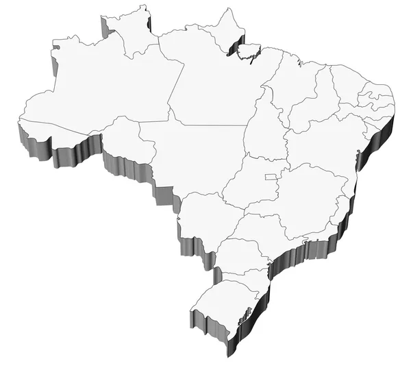Χάρτης της Βραζιλίας με μέλη τμήματα — Φωτογραφία Αρχείου
