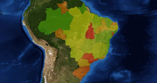 Brasilianische Staaten mit Satelliten-Image — Stockfoto