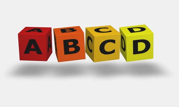 Cubi di lettera A B C D — Foto Stock