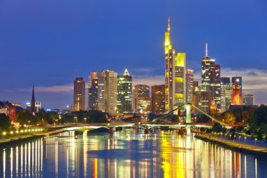 Frankfurt am Main at night clipart