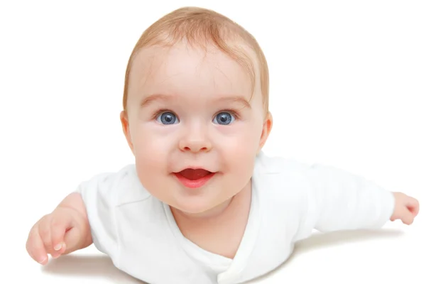 Krypande baby på vit bakgrund — Stockfoto