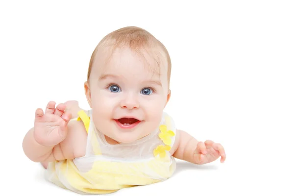 Ανίχνευση μωρό σε άσπρο φόντο — Φωτογραφία Αρχείου