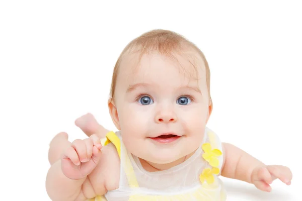 Gatear bebé sobre fondo blanco —  Fotos de Stock