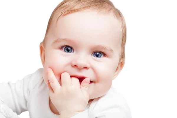 Portret van blauwogige baby — Stockfoto