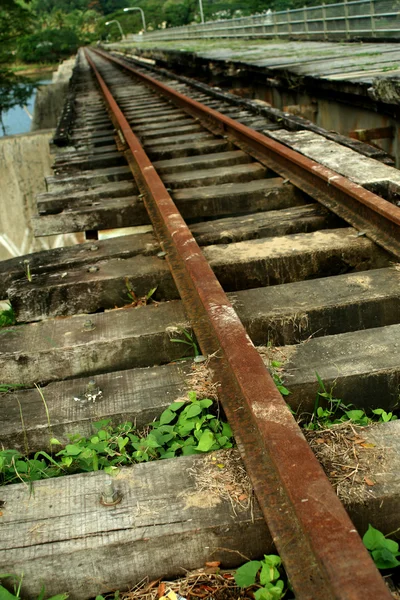 Rozsdás vasúti pályák — Stock Fotó