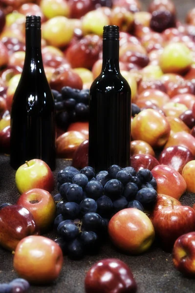 Frisches Obst und Wein lizenzfreie Stockfotos