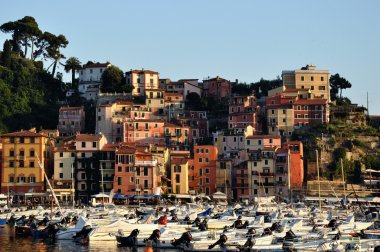 Lerici tipik köy, Liguria 'daki Kale ve liman