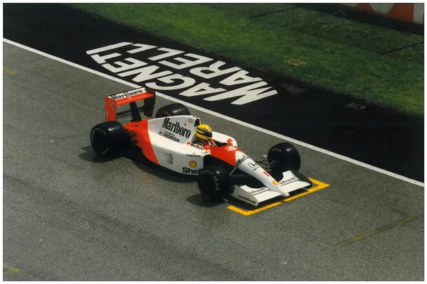 Ayrton senna in 1991 imola f1 Grand prix — Stockfoto