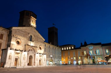 Cathedral and city hall in Reggio Emilia clipart