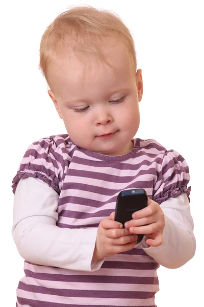 Μικρό παιδί με τηλέφωνο — Φωτογραφία Αρχείου