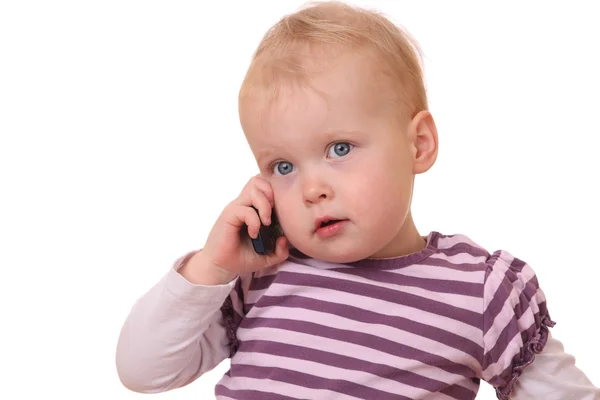 Niño pequeño con teléfono — Foto de Stock
