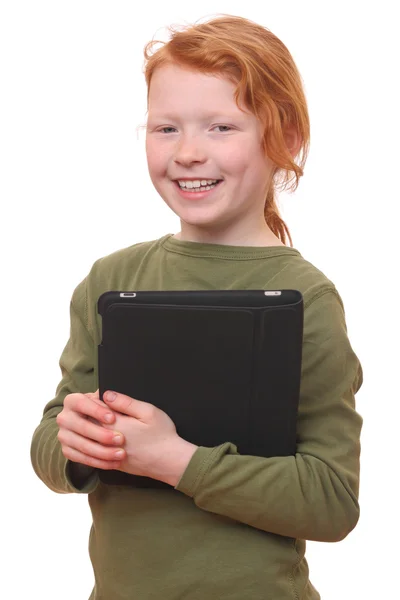 Dziewczyna z komputera typu tablet — Zdjęcie stockowe