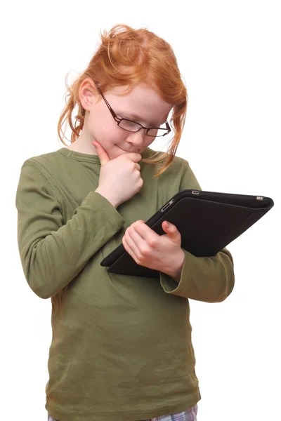 Chica con la PC tableta — Foto de Stock
