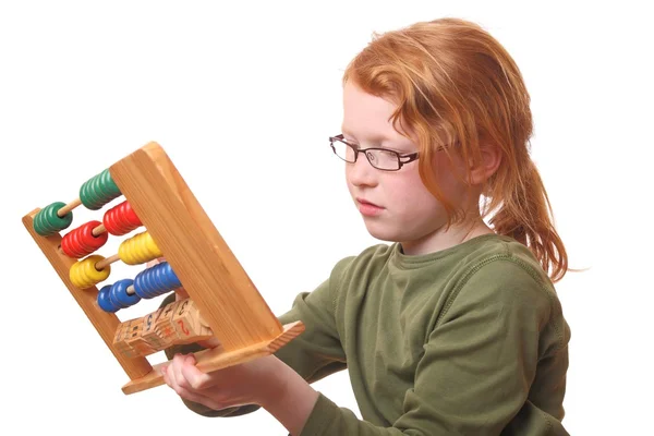 Girl with abacus — Stock Photo, Image