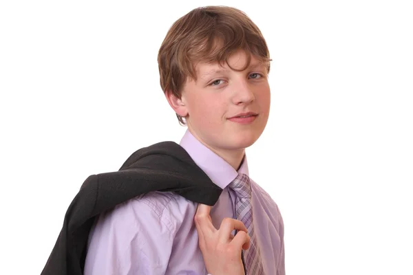 Tonåring i kostym — Stockfoto