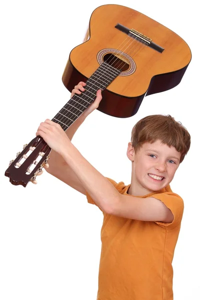 Angry guitar player — Stock Photo, Image