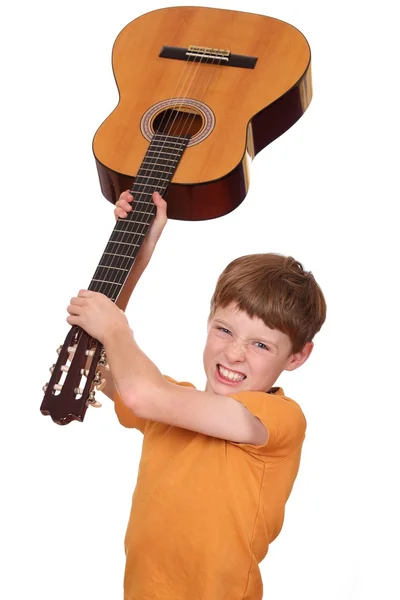 Rozzlobený kytarista — Stock fotografie