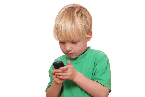 Chlapec s mobilem — Stock fotografie