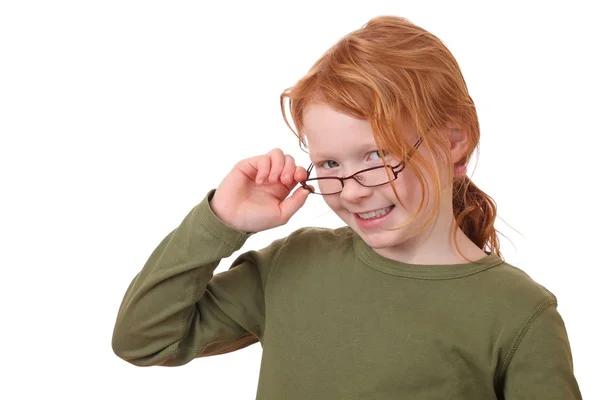 Chica usando gafas — Foto de Stock