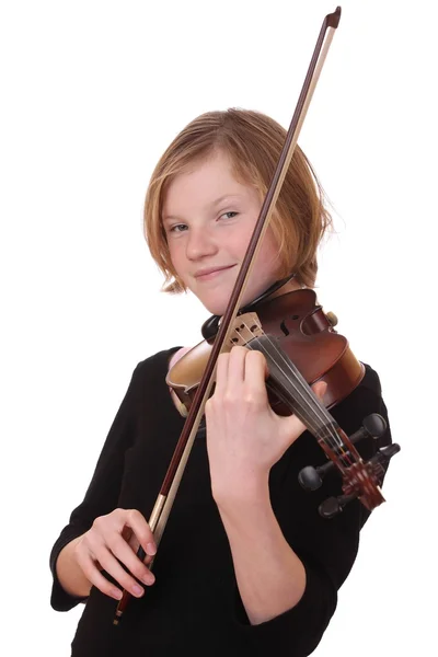 Dívka s housle — Stock fotografie