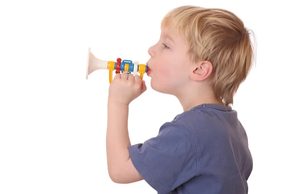Enfant avec trompette — Photo