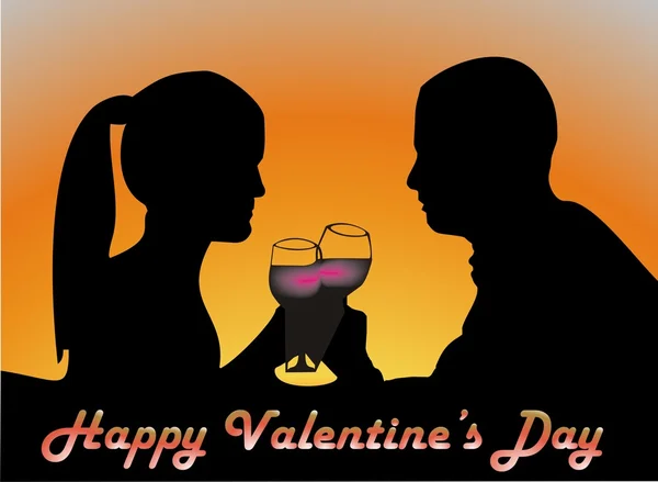 Mladý pár na den svatého Valentýna — Stockový vektor