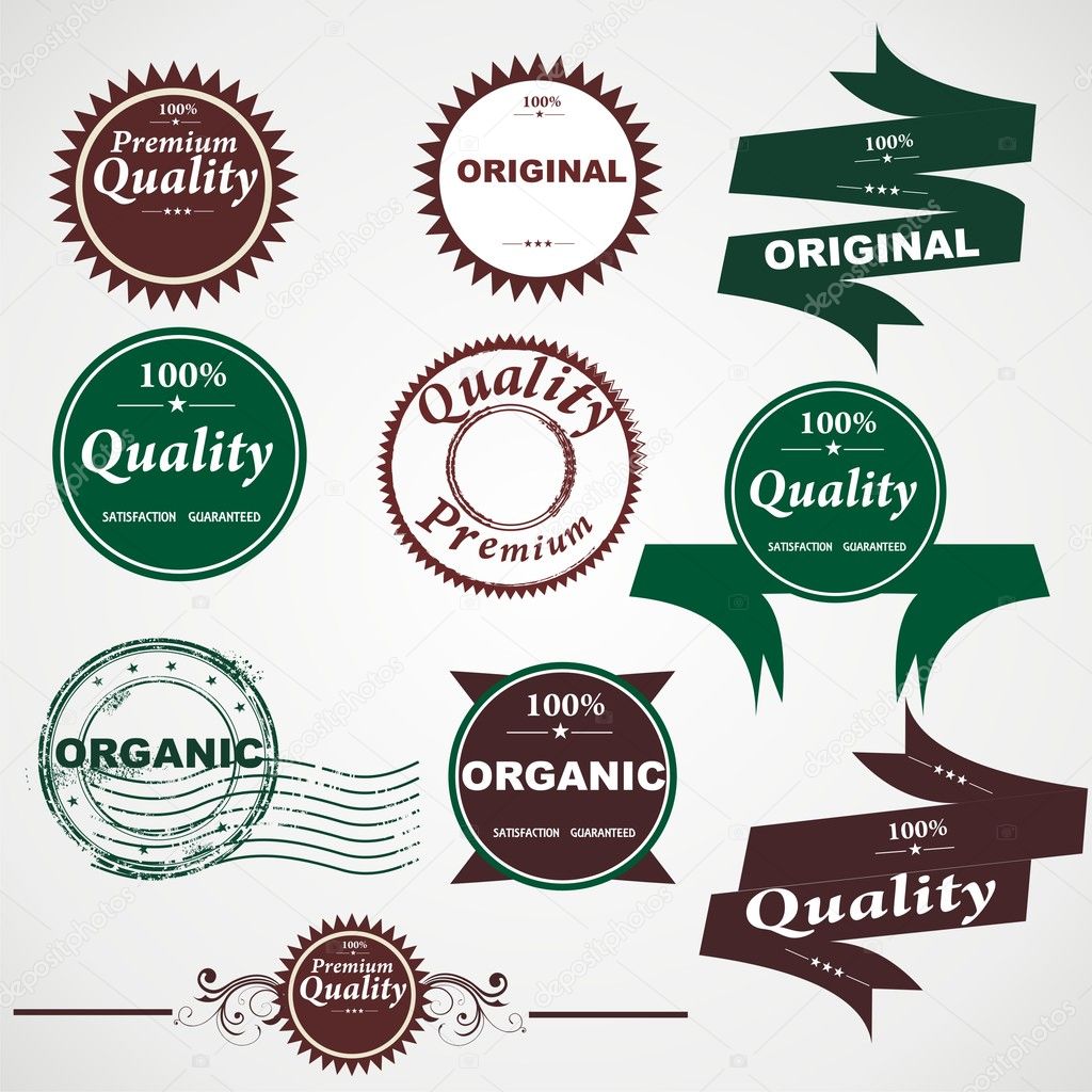 Premium Quality labels with retro vintage design