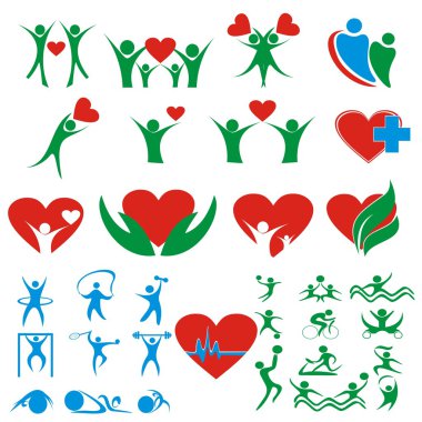 Collection of family icons clipart