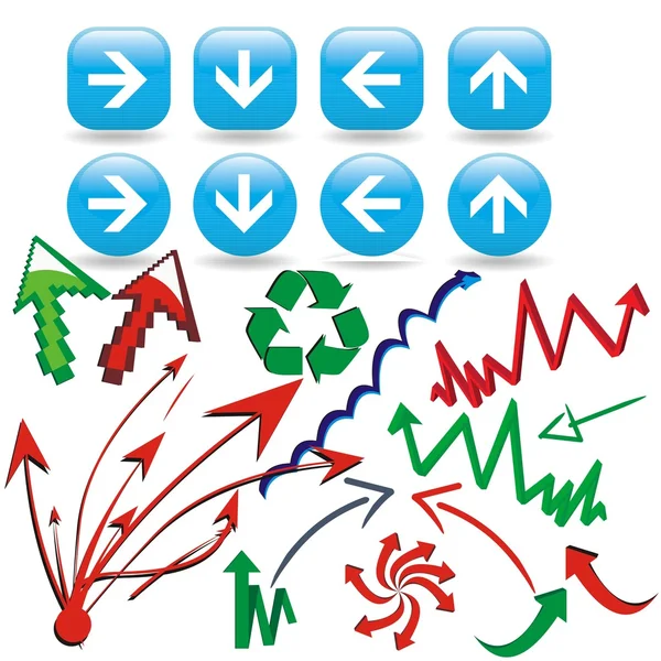 Arrows stickers. Vector — Stock Vector
