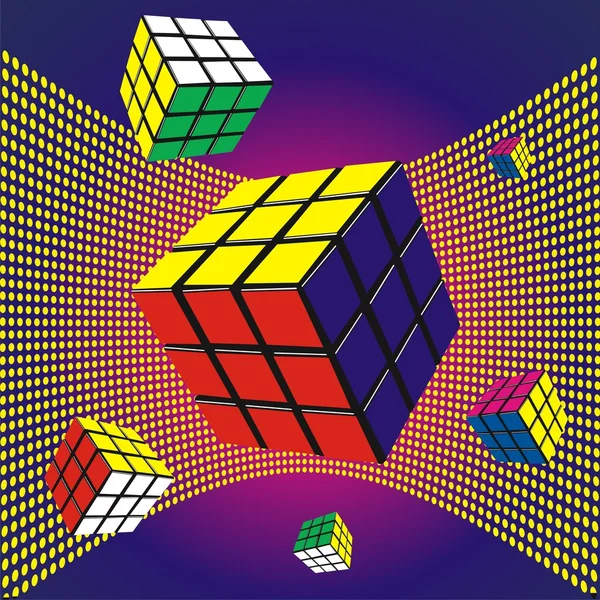 Sphère cubique multicolore sur fond — Image vectorielle