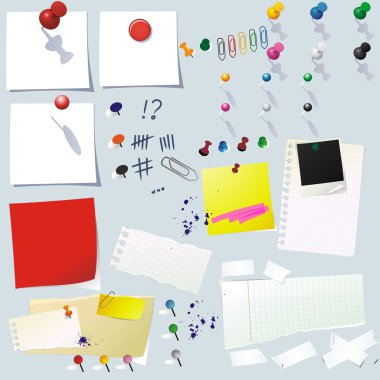 Vector paper and post-it collection clipart