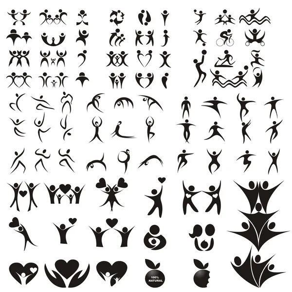 Fitness gymnast silhouettes — Stock Vector