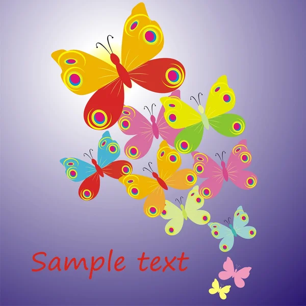 Colorful background with butterfly. Vector. — Stock Vector