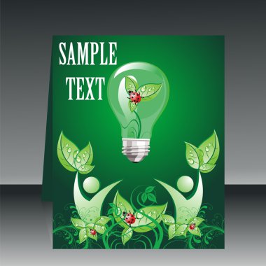 The template of the Brochure of the Card of the Rack includes clipart