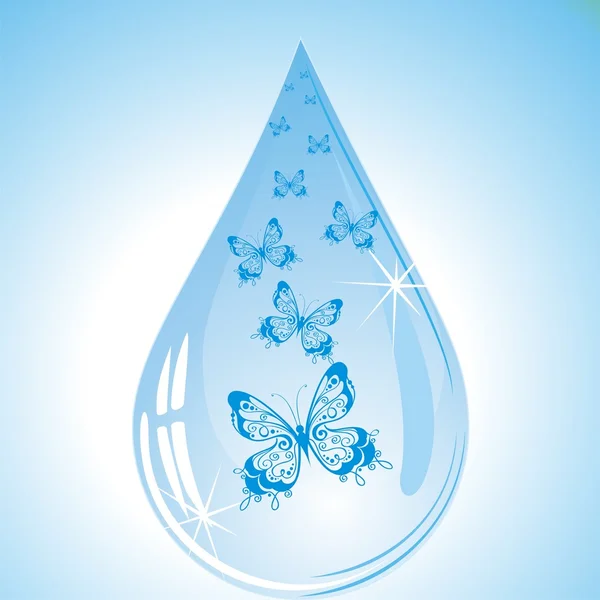 Butterfly made of water — Stock Vector