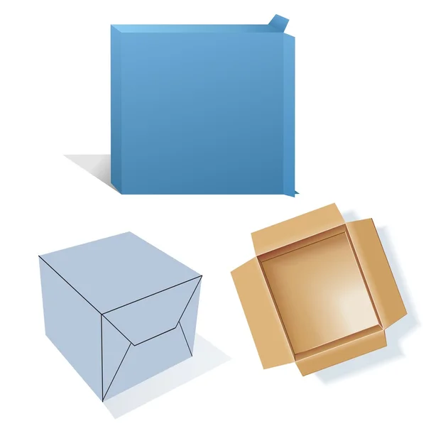 Conjunto de cajas de cartón vectorial — Archivo Imágenes Vectoriales