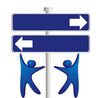 Concept - different direction in business. Object over white clipart