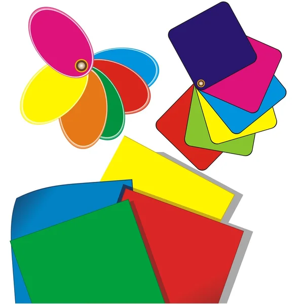 Carta colorata isolata su bianco — Vettoriale Stock