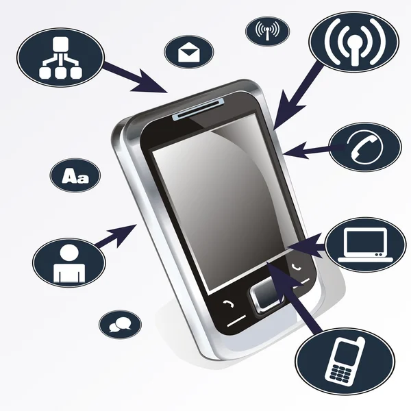 Concetto di comunicazione mobile — Vettoriale Stock