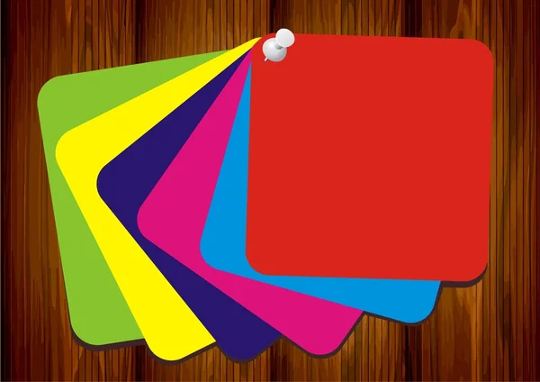Assortiment de papier blanc déchiré sur un fond coloré — Image vectorielle