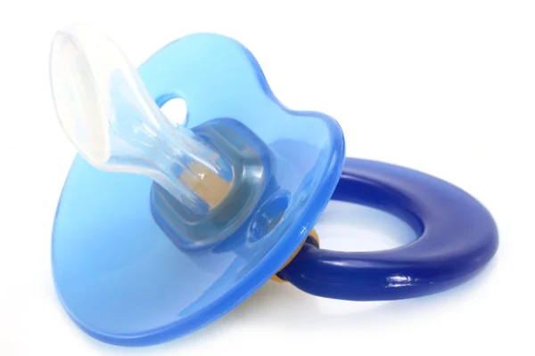 Chupeta de silicone de bebê azul — Fotografia de Stock